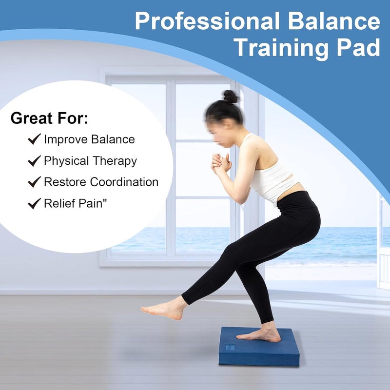 StrongTek Extra Wide Foam Balance Pad for Physical Therapy, 19" X 15.8" X 2.4", High-Density TPE Foam Pad for Exercise, Enhanced Stability, Core Strength, Non-Slip & Water-Resistant, for Fitness, Yoga - Image 4